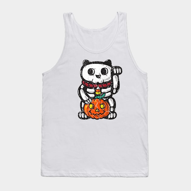 HALLOWEEN BONE CAT Tank Top by Rhasani Tong Go